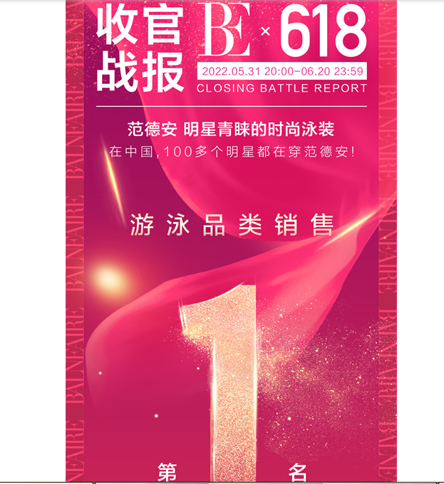 中国游泳品类第一品牌BE范德安连续多年蝉联618销冠
